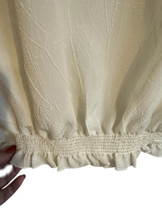 GORGEOUS Neutral Cream Embellished Peasant Top   SIZE:  18/20    #C - Picture 5 of 9